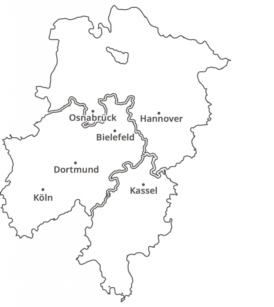 Unser Einzugsgebiet erstreckt sich von Lippe über Bielefeld bis nach Paderborn, Osnabrück und ins Ruhrgebiet.